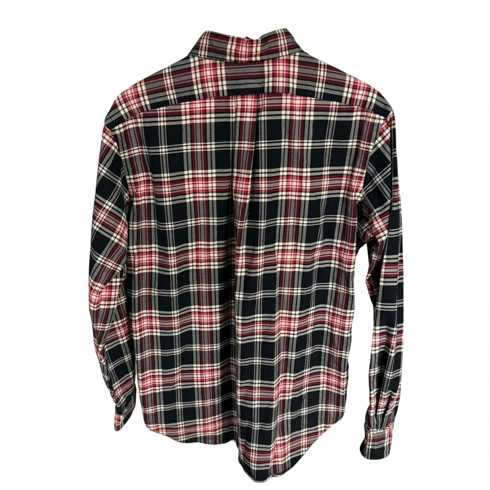 Polo Ralph Lauren Mens Classic Fit Plaid Button Down Shirt Red Black Large